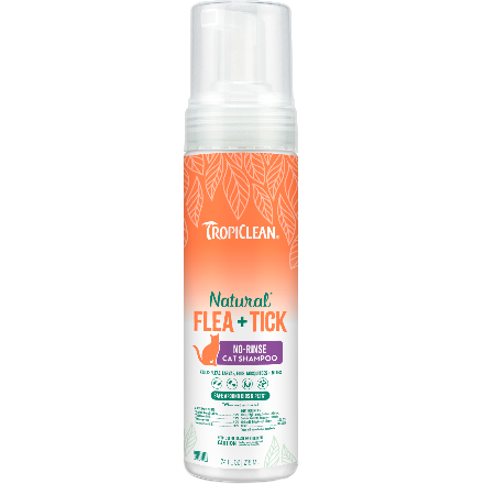 7.4oz Tropiclean Natural* Flea + Tick Waterless Shampoo for Cats - Flea & Tick